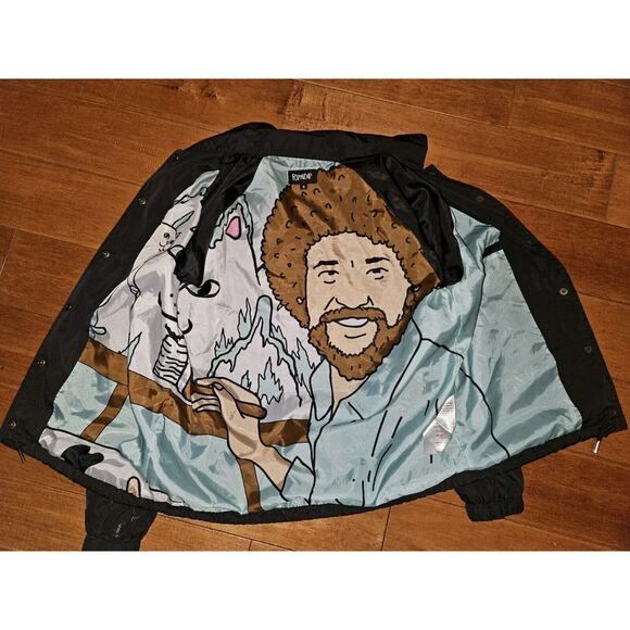 RipNdip Jacket Satin Bob Ross Rain Windbreaker Size Small - Picture 9 of 14